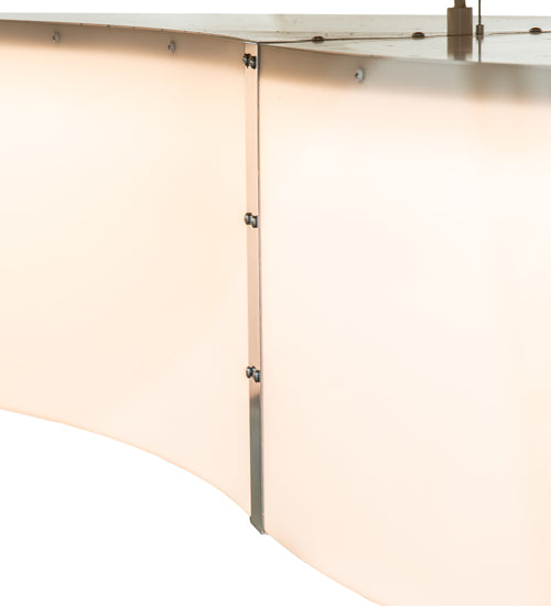 Meyda Lighting Arlo 142" Matte White & Extreme Chrome Pendant Light With White Statuario Idalight Shade