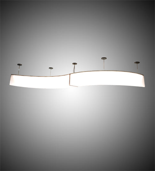 Meyda Lighting Arlo 142" Matte White & Extreme Chrome Pendant Light With White Statuario Idalight Shade