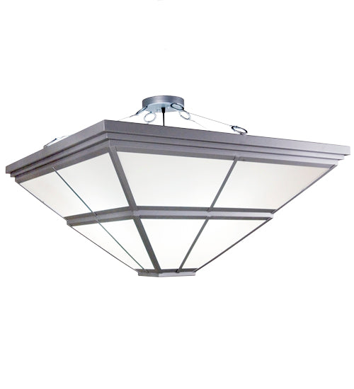 Meyda Lighting Armin 36" 4-Light Pewter Semi-flush Mount Ceiling Light With Statuario Idalight Shade