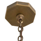 Meyda Lighting Armoury 26" 8-Light Antique Brass Pendant Light With Clear Shade Glass
