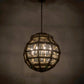 Meyda Lighting Armoury 26" 8-Light Antique Brass Pendant Light With Clear Shade Glass