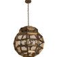 Meyda Lighting Armoury 26" 8-Light Antique Brass Pendant Light With Clear Shade Glass