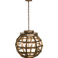 Meyda Lighting Armoury 26" 8-Light Antique Brass Pendant Light With Clear Shade Glass