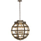 Meyda Lighting Armoury 26" 8-Light Antique Brass Pendant Light With Clear Shade Glass