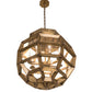 Meyda Lighting Armoury 26" 8-Light Antique Brass Pendant Light With Clear Shade Glass