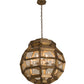 Meyda Lighting Armoury 26" 8-Light Antique Brass Pendant Light With Clear Shade Glass