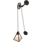 Meyda Lighting Arnage 10" Oxidized Steel Bartlett Wall Sconce With Silver Mica Shade Glass