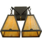Meyda Lighting Arnage 14" 2-Light Timeless Bronze Wall Sconce With Beige Art Shade Glass