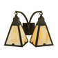 Meyda Lighting Arnage 18" 2-Light Timeless Bronze Wall Sconce With Beige Art Shade Glass