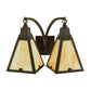 Meyda Lighting Arnage 18" 2-Light Timeless Bronze Wall Sconce With Beige Art Shade Glass