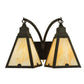 Meyda Lighting Arnage 18" 2-Light Timeless Bronze Wall Sconce With Beige Art Shade Glass