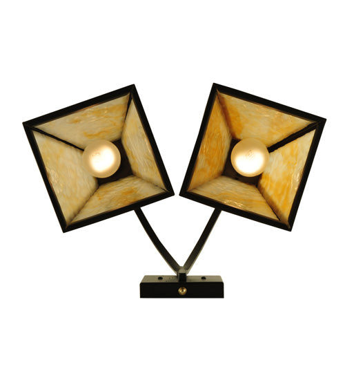 Meyda Lighting Arnage 18" 2-Light Timeless Bronze Wall Sconce With Beige Art Shade Glass