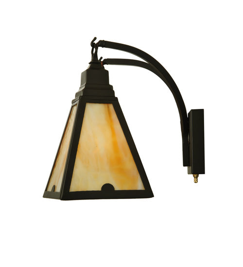 Meyda Lighting Arnage 18" 2-Light Timeless Bronze Wall Sconce With Beige Art Shade Glass