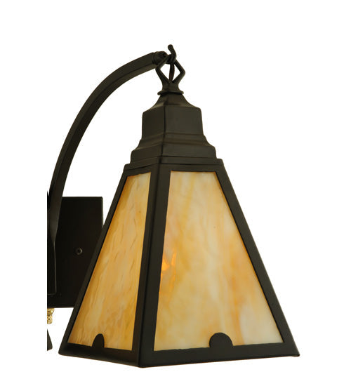 Meyda Lighting Arnage 18" 2-Light Timeless Bronze Wall Sconce With Beige Art Shade Glass