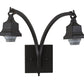 Meyda Lighting Arnage 19" 2-Light Timeless Bronze Wall Sconce With Frosted Seeded Shade Glass