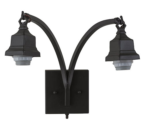 Meyda Lighting Arnage 19" 2-Light Timeless Bronze Wall Sconce With Frosted Seeded Shade Glass