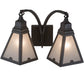 Meyda Lighting Arnage 19" 2-Light Timeless Bronze Wall Sconce With Frosted Seeded Shade Glass