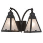 Meyda Lighting Arnage 19" 2-Light Timeless Bronze Wall Sconce With Frosted Seeded Shade Glass
