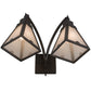 Meyda Lighting Arnage 19" 2-Light Timeless Bronze Wall Sconce With Frosted Seeded Shade Glass