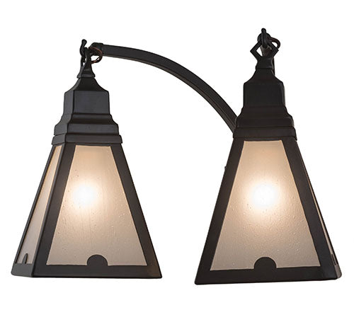 Meyda Lighting Arnage 19" 2-Light Timeless Bronze Wall Sconce With Frosted Seeded Shade Glass