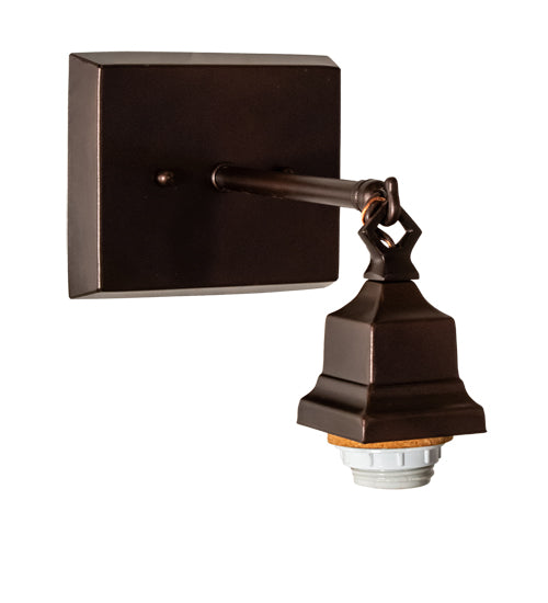 Meyda Lighting Arnage 7" Mahogany Bronze Wall Sconce With Beige Art Shade Glass