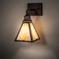 Meyda Lighting Arnage 7" Mahogany Bronze Wall Sconce With Beige Art Shade Glass