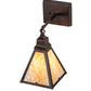 Meyda Lighting Arnage 7" Mahogany Bronze Wall Sconce With Beige Art Shade Glass