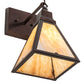 Meyda Lighting Arnage 7" Mahogany Bronze Wall Sconce With Beige Art Shade Glass