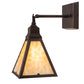 Meyda Lighting Arnage 7" Mahogany Bronze Wall Sconce With Beige Art Shade Glass