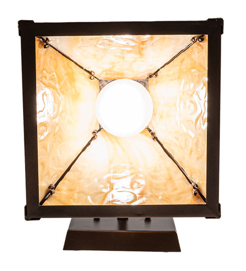 Meyda Lighting Arnage 7" Mahogany Bronze Wall Sconce With Beige Art Shade Glass