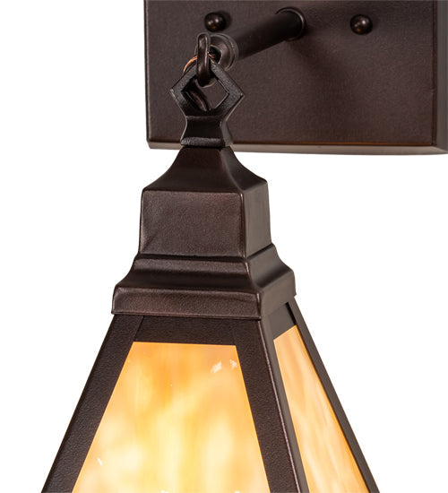 Meyda Lighting Arnage 7" Mahogany Bronze Wall Sconce With Beige Art Shade Glass