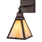 Meyda Lighting Arnage 7" Mahogany Bronze Wall Sconce With Beige Art Shade Glass