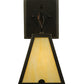 Meyda Lighting Arnage 7" Timeless Bronze Pull Chain Wall Sconce With Beige Art Shade Glass