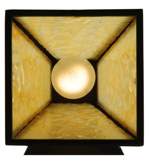 Meyda Lighting Arnage 7" Timeless Bronze Pull Chain Wall Sconce With Beige Art Shade Glass