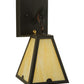 Meyda Lighting Arnage 7" Timeless Bronze Pull Chain Wall Sconce With Beige Art Shade Glass