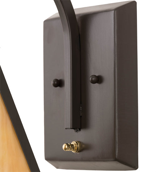Meyda Lighting Arnage 7" Timeless Bronze Wall Sconce With Beige Art Shade Glass