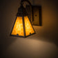 Meyda Lighting Arnage 7" Timeless Bronze Wall Sconce With Beige Art Shade Glass