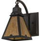 Meyda Lighting Arnage 7" Timeless Bronze Wall Sconce With Beige Art Shade Glass