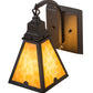 Meyda Lighting Arnage 7" Timeless Bronze Wall Sconce With Beige Art Shade Glass