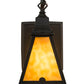 Meyda Lighting Arnage 7" Timeless Bronze Wall Sconce With Beige Art Shade Glass