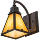Meyda Lighting Arnage 7" Timeless Bronze Wall Sconce With Beige Art Shade Glass