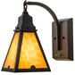 Meyda Lighting Arnage 7" Timeless Bronze Wall Sconce With Beige Art Shade Glass