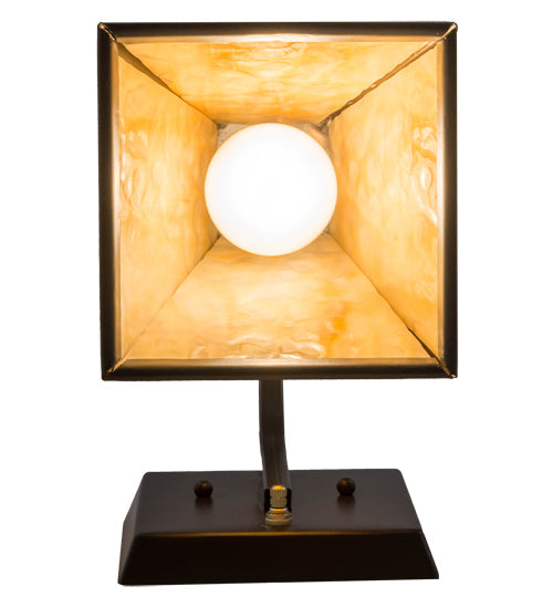 Meyda Lighting Arnage 7" Timeless Bronze Wall Sconce With Beige Art Shade Glass