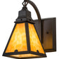 Meyda Lighting Arnage 7" Timeless Bronze Wall Sconce With Beige Art Shade Glass