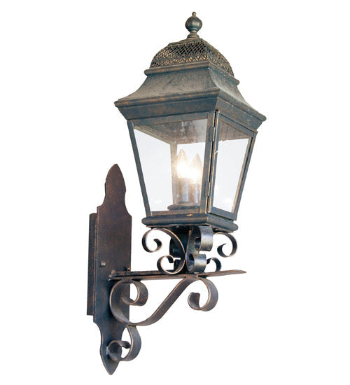 Meyda Lighting Arnette 9" 2-Light Golden Bronze Wall Sconce With Clear Seeded Glass