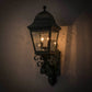 Meyda Lighting Arnette 9" 2-Light Golden Verdigris Lantern Wall Sconce With Clear Seeded Shade Glass