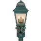 Meyda Lighting Arnette 9" 2-Light Golden Verdigris Lantern Wall Sconce With Clear Seeded Shade Glass