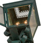 Meyda Lighting Arnette 9" 2-Light Golden Verdigris Lantern Wall Sconce With Clear Seeded Shade Glass