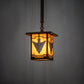 Meyda Lighting Arrowhead 10" Antique Copper Mini Pendant Light With Honey Amber Shade Glass