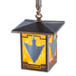 Meyda Lighting Arrowhead 10" Antique Copper Mini Pendant Light With Honey Amber Shade Glass